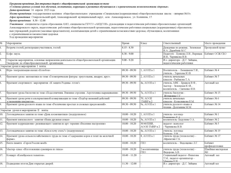 День открытых дверей